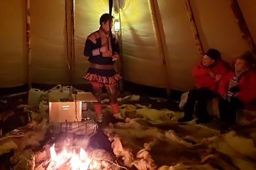 Inside the Sami tent